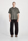 COTTON JERSEY STUDIO TEE, FOG WITH BLACK
