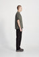 COTTON JERSEY STUDIO TEE, FOG WITH BLACK