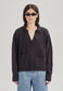BOXY POLO KNIT, CHARCOAL
