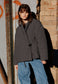 *PREORDER* QUILTED WRAP JACKET, CHARCOAL