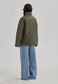 *PREORDER* QUILTED WRAP JACKET, OLIVE GREY