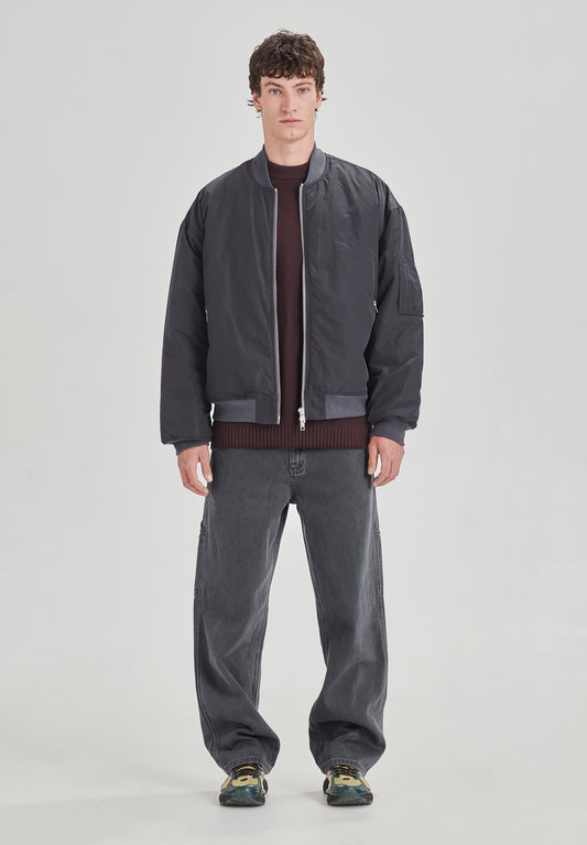 MENS BOMBER JACKET, STEEL