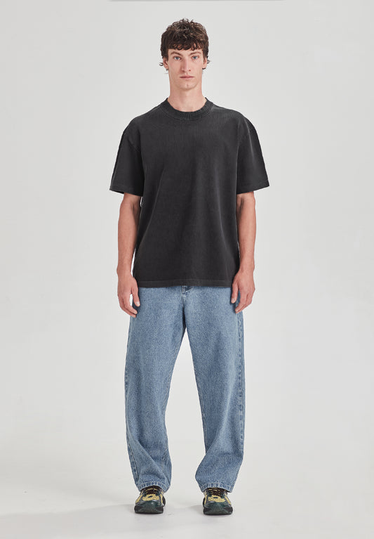 HEAVY JERSEY BOXY TEE, VINTAGE BLACK