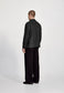 LINEN BLEND OVERSHIRT, BLACK