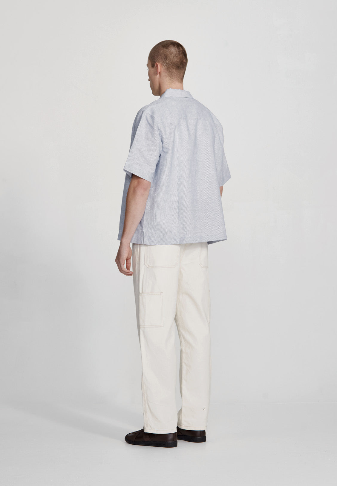 MENS BOX FIT SHIRT, BLUE STRIPE