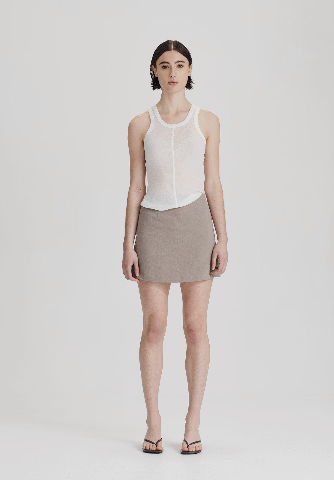 WOMENS ULTRA FINE LAYER TANK, WHITE