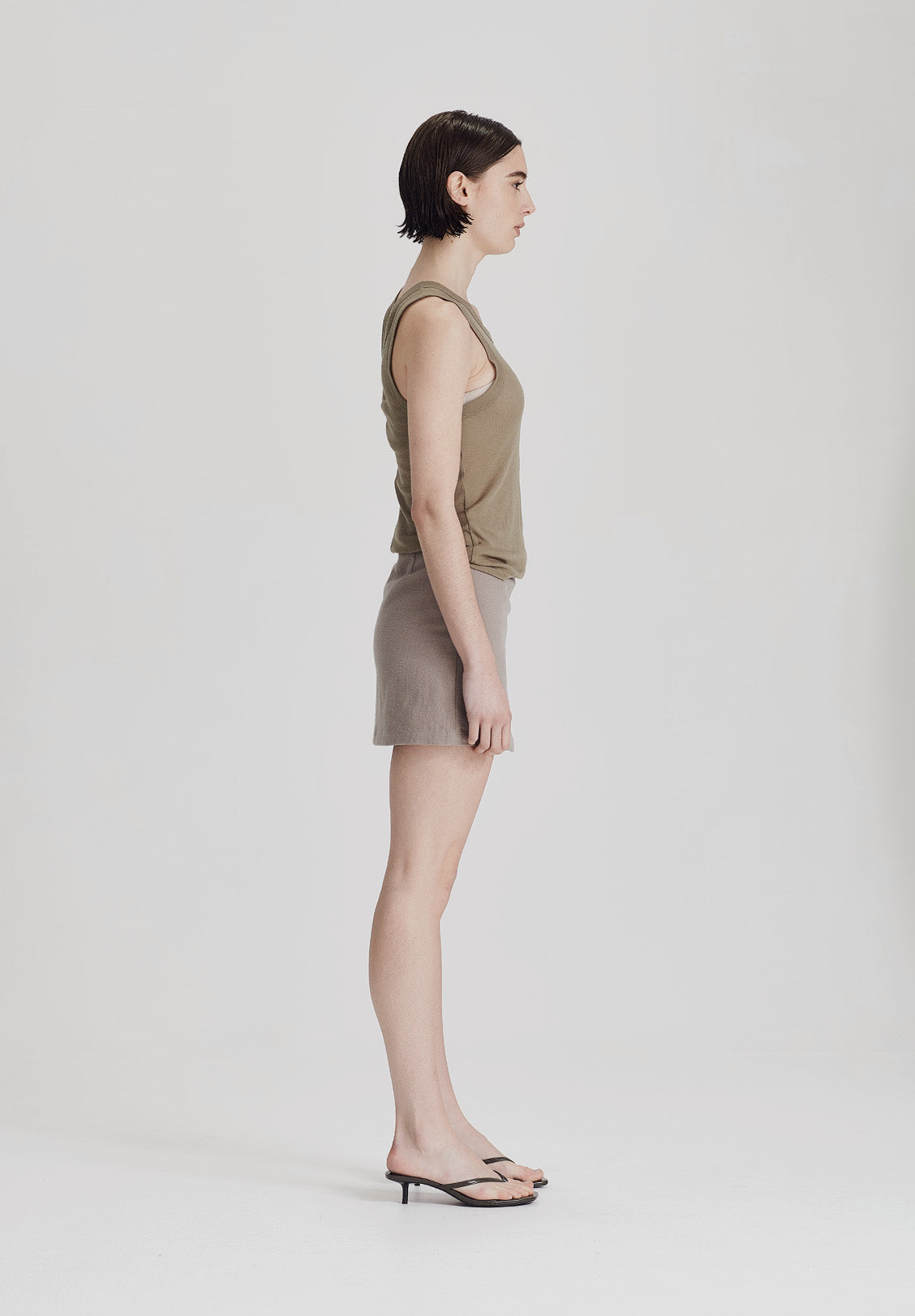 WOMENS ULTRA FINE LAYER TANK, OLIVE