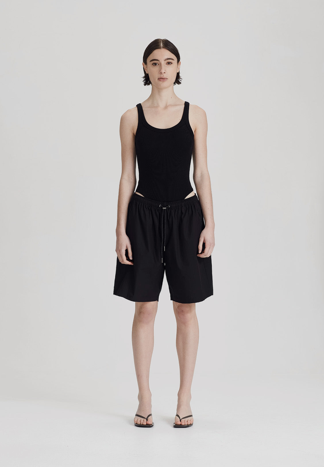 POPLIN FESTIVAL SHORT, BLACK