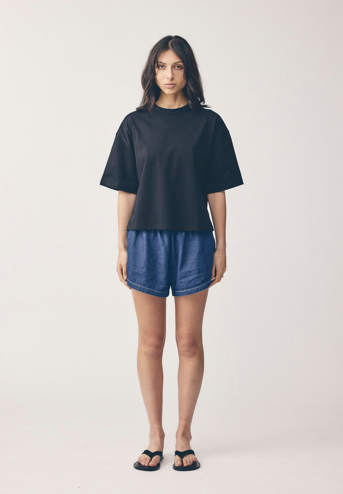 HEAVY BOXY TEE, BLACK