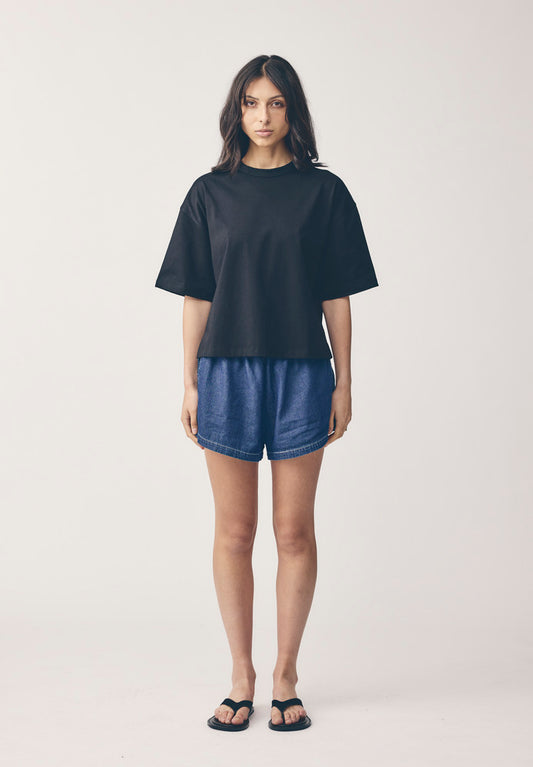 HEAVY BOXY TEE, BLACK
