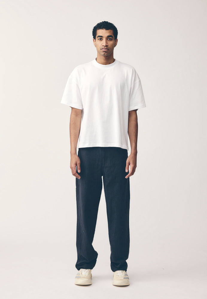 LINEN/COTTON WORK PANT, BLACK