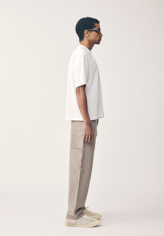 LINEN/COTTON WORK PANT, SMOKE