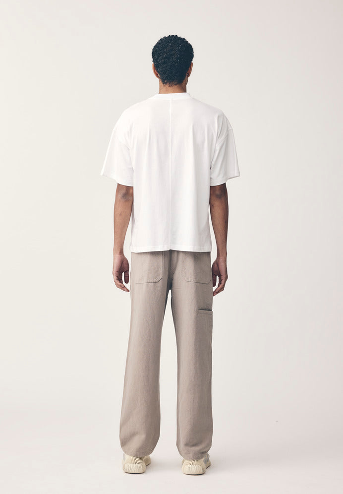 LINEN/COTTON WORK PANT, SMOKE