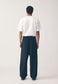 WIDE LEG PLEATED TROUSER, BLACK