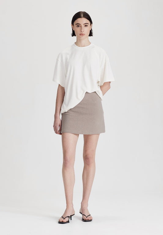 HEMP JERSEY BOY TEE, RICE WHITE