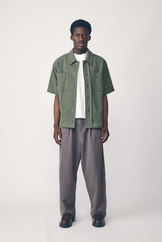 Mens Box Fit Overshirt, Khaki