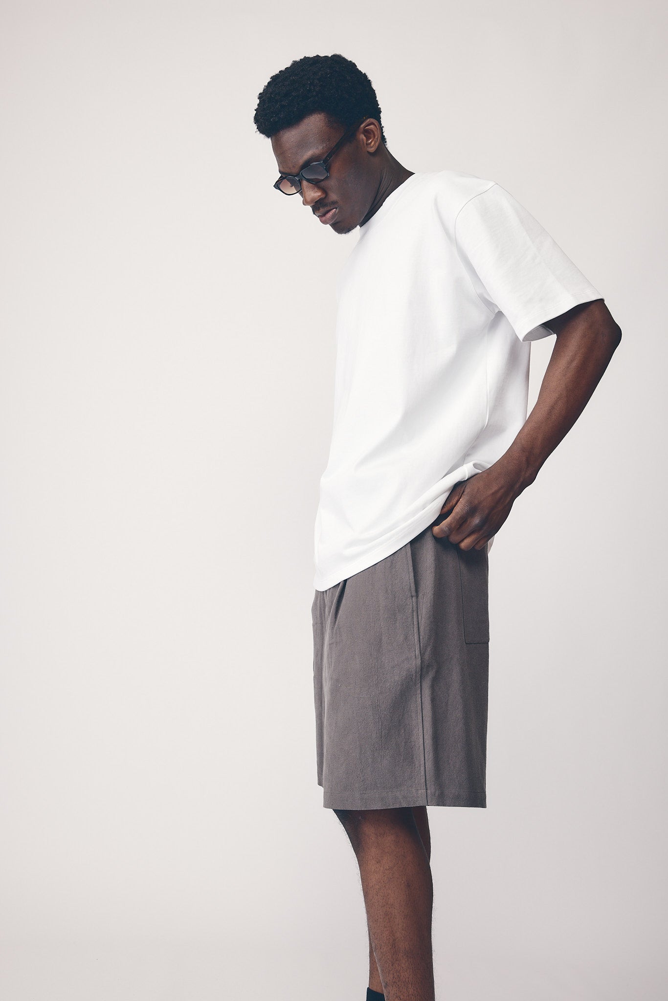 Mens Pleat Front Short, Slate