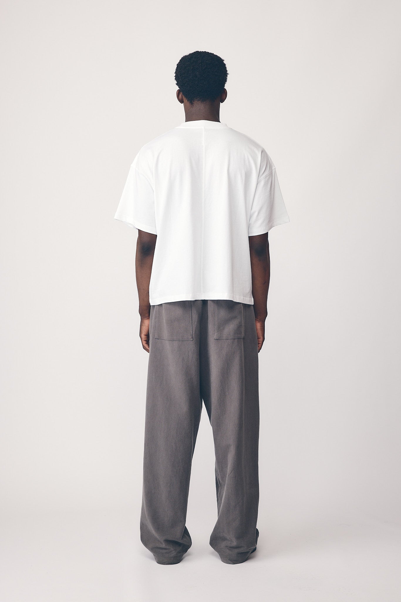 Mens Oversized Cropped Tee, White