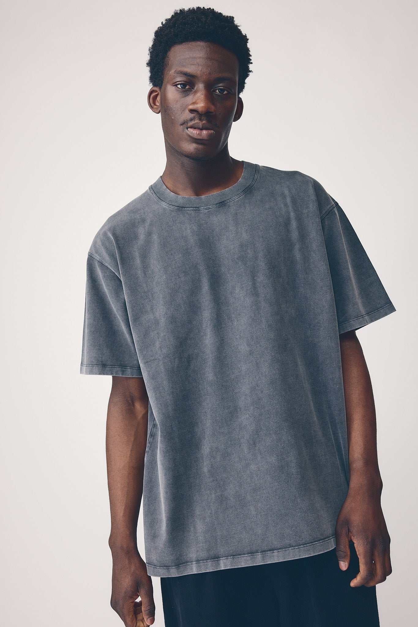 Heavy Jersey Boxy Tee, Vintage Black