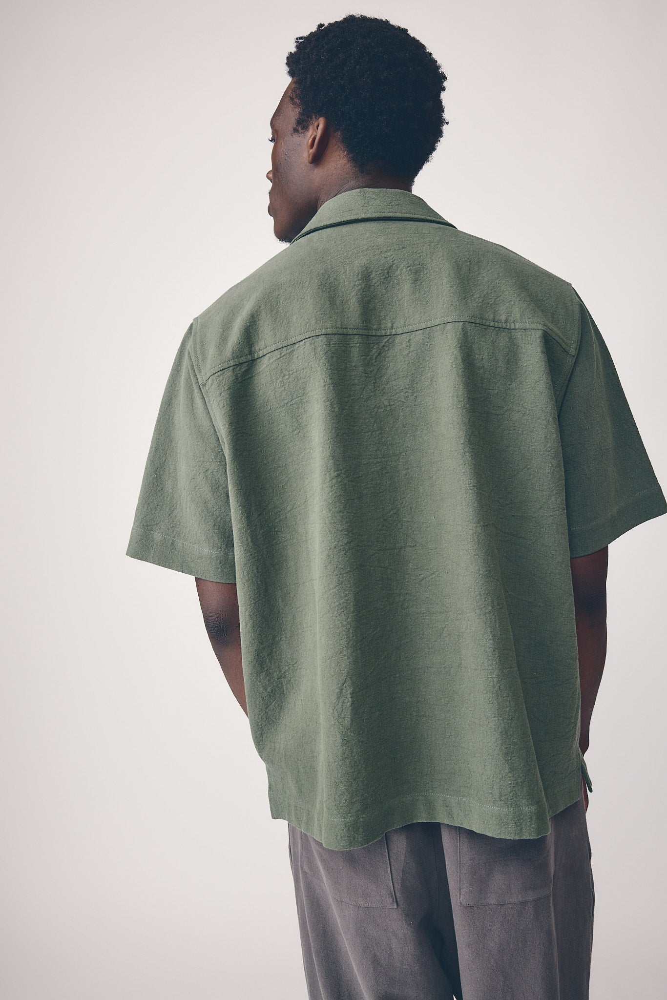 Mens Box Fit Overshirt, Khaki