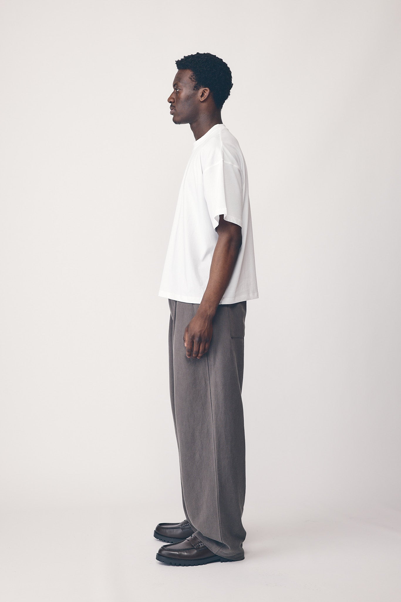 Mens Oversized Cropped Tee, White