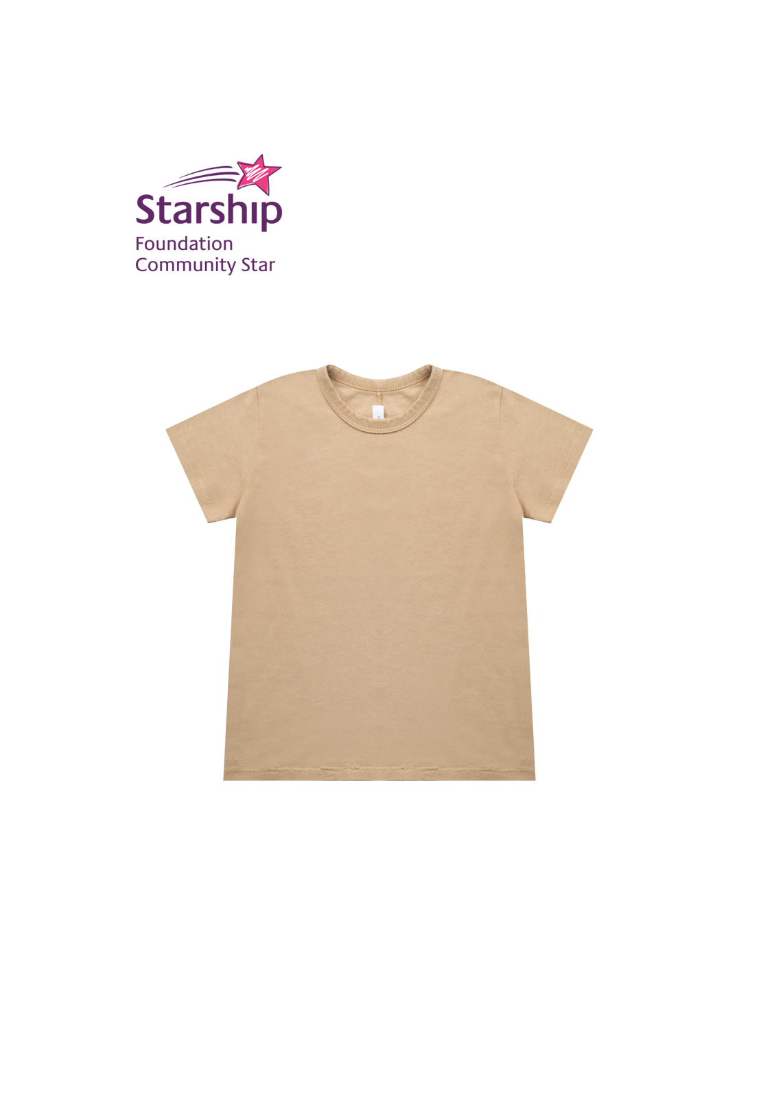 MINI CLASSIC TEE, VINTAGE SAND – SUPPORTING THE STARSHIP FOUNDATION